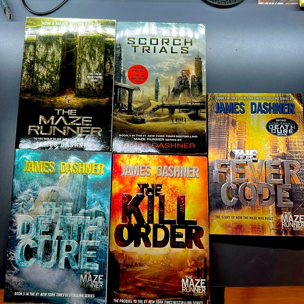 Maze runner series books. Set of 5. New books never read.